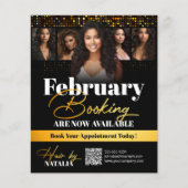 Black Gold Elegante HairStylist Buchung Flyer (Vorne)