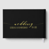 Black & Gold Elegante Hochzeit Gästebuch (Rückseite)