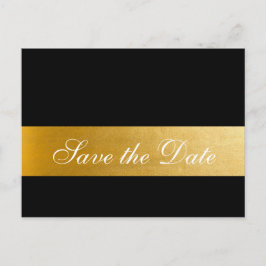 Black Gold Elegante Hochzeit Save the Date Postkar Ankündigungspostkarte