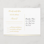 Black Gold Elegante Hochzeit UAWG Postkarten (Rückseite)