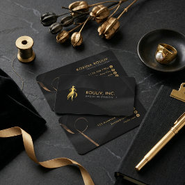Black Gold Elegante Mode Designer Boutique Visitenkarte