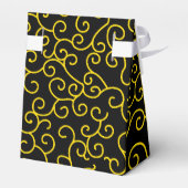 Black Gold Elegante Moderne Hochzeitsempfehlung Geschenkschachtel (Rückseite)