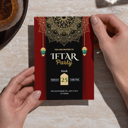 Black Gold Elegante Ramadan Iftar Party Einladung