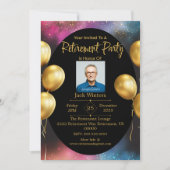 Black Gold Elegante Rentirement Party Einladung (Vorderseite)