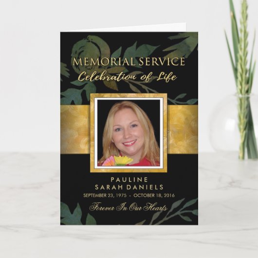 Black & Gold Elegante Rose Einladung (Vorderseite)