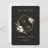 Black Gold Elegante Save the Date Einladung (Vorderseite)