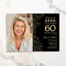 Black Gold Elegante Überraschung Foto 60. Geburtst