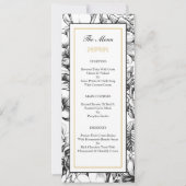 Black & Gold Elegante Wedding Party Menu Card Einladung (Vorderseite)