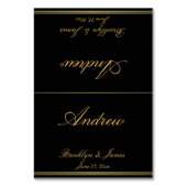 Black Gold Elegante Wedding Platzkarten Tischkarte Tischnummer (Vorderseite)