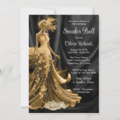 Black Gold Eleganter Sneaker Ball Einladung (Vorderseite)