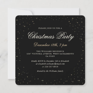 Black Gold Elegantes Weihnachts-Party Einladung