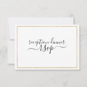 Black & Gold Empfang zum Abendessen UAWG RSVP Karte (Rückseite)