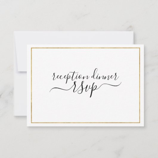 Black & Gold Empfang zum Abendessen UAWG RSVP Karte (Rückseite)