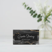 Black Gold Esthetician QR Code  Visitenkarte (Stehend Vorderseite)