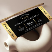 Black & Gold Event Ticket Business Logo Admit One Einladung