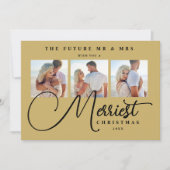 Black Gold Exquisite Hochzeit Weihnachten 3 Fotos Save The Date (Vorderseite)