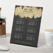 Black & Gold Eyelash Beauty Salon Service List Sockelschild (In SItu)