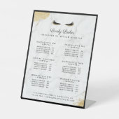 Black & Gold Eyelash Beauty Salon Service List Sockelschild (Vorderseite)