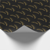Black Gold Eyelashes Birthday Geschenkpapier (Ecke)