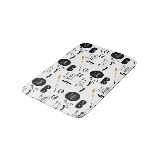 Black Gold Eyelashes Glam Badematte (Schrägansicht)