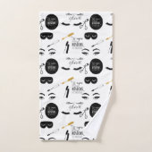 Black Gold Eyelashes Glam Badhandtuch Set (Handtuch)