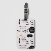 Black Gold Eyelashes Glam Birthday Gepäckanhänger (Vorderseite Vertikal)