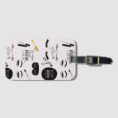 Black Gold Eyelashes Glam Birthday Gepäckanhänger (Vorderseite (Horizontal))