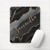 Black & Gold Falsch Glitter Agate Mousepad (Mit Mouse)
