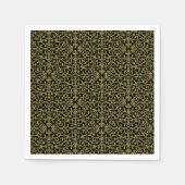 Black & Gold Filigree Serviette (Vorderseite)