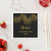 Black Gold Fireworks Frohes Neues Jahr Party Serviette (Beispiel)