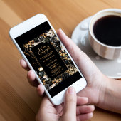 Black Gold Flor Engagement Party Einladung