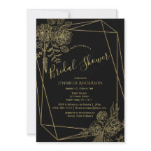 Black Gold Floral Brautparty