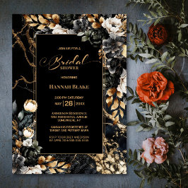 Black Gold Floral Brautparty Einladung