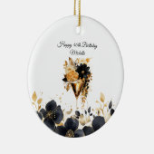 Black Gold Floral Cocktail Drinks 40th Birthday Keramik Ornament (Rechts)