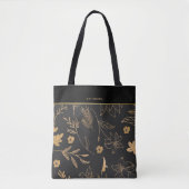 Black Gold Floral Elegant Trendy Stylish Tasche (Vorderseite)