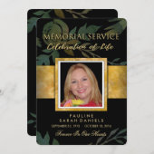 Black Gold Floral Elegantes Museum Einladung (Vorne/Hinten)