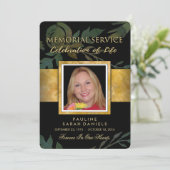 Black Gold Floral Elegantes Museum Einladung (Stehend Vorderseite)