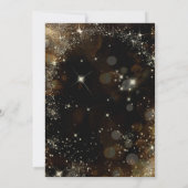 Black Gold Floral Geburtstagsparty Einladungen (Rückseite)