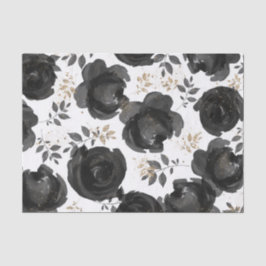 Black Gold Floral Glam Blätter Hochzeit Seidenpapier