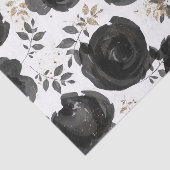 Black Gold Floral Glam Blätter Hochzeit Seidenpapier (Ausschnitt)
