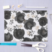 Black Gold Floral Glam Blätter Hochzeit Seidenpapier (Handwerk)