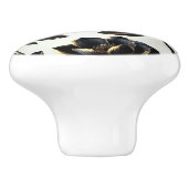 Black & Gold Floral Greige Elegant Dark Moody Keramikknauf (Seitenansicht)