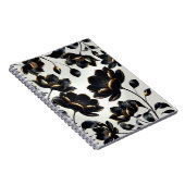 Black & Gold Floral Greige Elegant Dark Moody Notizblock (Rechte Seite)