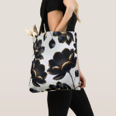Black & Gold Floral Greige Elegant Dark Moody Tasche (Von Nahem)