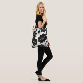 Black & Gold Floral Greige Elegant Dark Moody Tasche (Am Model)
