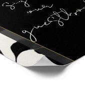Black & Gold Floral Greige Wedding Gästebuchsign Poster (Ecke)