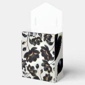 Black & Gold Floral Greige Wedding Geschenkschachtel (Geöffnet)