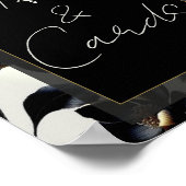 Black Gold Floral Greige Wedding Gifts Karten sign Poster (Ecke)