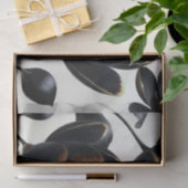 Black & Gold Floral Greige Wedding Seidenpapier (Geschenk)