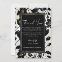 Black & Gold Floral Greige Wedding Vielen Dank